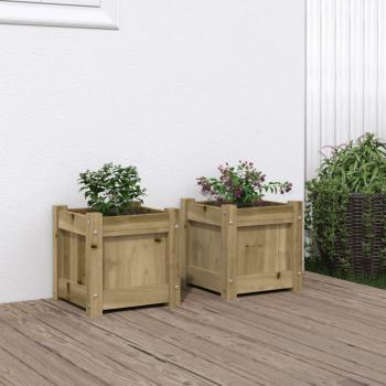 VidaXL Garden Planters Set of 2 Impregnated Wood Pine