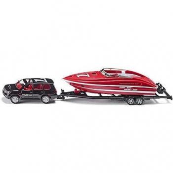 Modello di Auto e Motoscafo Rimorchio SIKU, Scala 1:55, Codice Prodotto 2543