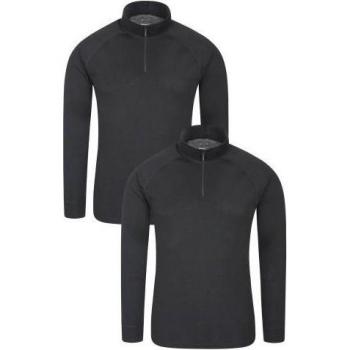 Mountain Warehouse Talus Herren Unterhemd (2er-Pack) Schwarz 2XL
