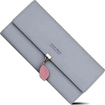 Luxuriöse Brieftasche Damen – Reißverschluss RFID‑Schutz