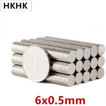 Thin Neodymium Disk Magnets 6mm x 0.5mm N52