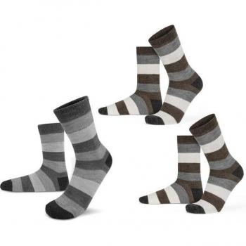 Normani 6 Paar Damen Socken, Alpakawolle, gestreift