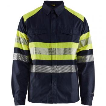 Camicia Lavoro Multinorma XL – Blu Marino e Giallo Fluorescente