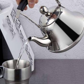 Inox Théière à Bulles 2 L, Longue Bouche, Capacité Propre