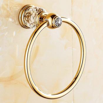 Oro Brillante: Toalla Anillo con Soporte