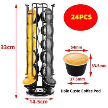 Estante de café de acero inoxidable con capacidad para 24 cápsulas
