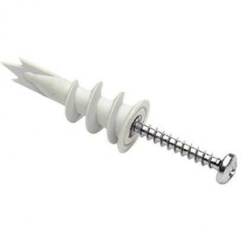 Bulk Hardware BH03657 Nylon Self Drilling Drywall Plasterboard Hollow Wall Fixing Anchor with Screw, 32mm