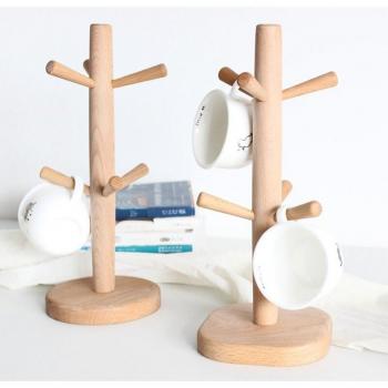 Rustic Tree-Shaped Drinkware Organizer