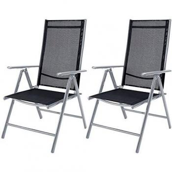 Gartenstuhl Aluminium 2er Set Hochlehner Klappbar