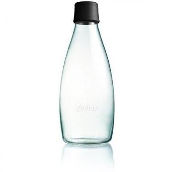 Retap Trinkgefäß 800 ml – Borosilikatglas, schwarzer Deckel