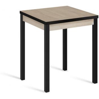 Mesa Extensible Alta Meni 80x80 con Acabado en Roble y Negro