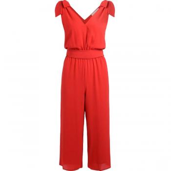 Michael Kors Women's Jumpsuit with Bow Detail, Scarlet, Size XS