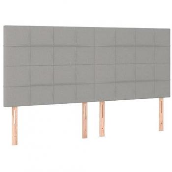 LED čelo postele vidaXL světle šedé 200x5x118/128 cm