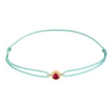 Elli Armkette »Armband Synthetischer Rubin Nylonband 925 Silber vergoldet«