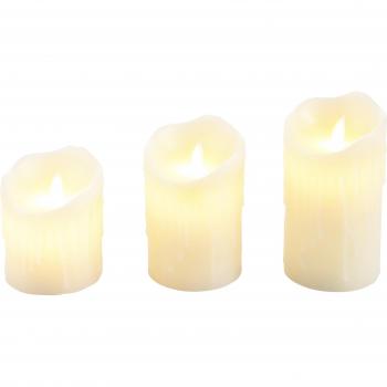 FHS 3er-Set LED-Kerzen in Creme