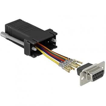 Delock RJ-45 Buchse zu RS232 Buchse Montagesatz, Kabel Zubehör, Schwarz