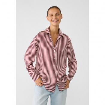 Camicia di Satin Colletto Revers Granata S Stradivarius