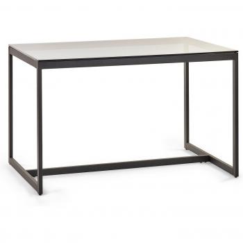 Chicago Modern Smoked Glass and Stainless Steel Dining Table