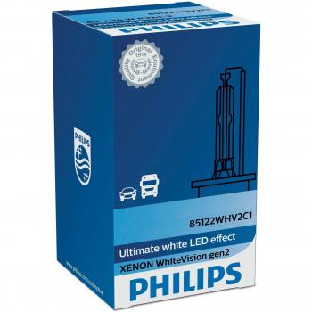 Philips D2R 35 W Xenón WhiteVision Gen2, Luz de Faro 5000 K, 120 % Más Brillo