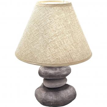 FHL easy, Tischlampe, FHL Bella Leinenschirm 33,5cm Stone-Design E14 braun 850165 (E14)
