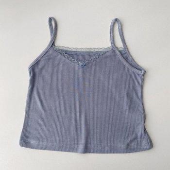 Camis en dentelle patchwork pour femmes, décontractée, respirante, simple, douce, couleurs de bonbons populaires