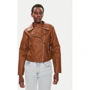 Similpelle Giacca Marrone LJK-SVEATAN Straight Fit Brave Soul