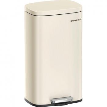 Poubelle 30L beige avec pédale pratique
