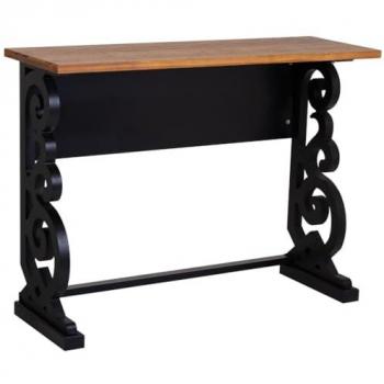 Console en bois laqué noir style ancien