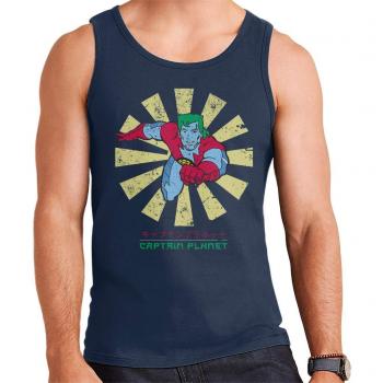Retro Captain Planet Navy Blue Male Lightweight Vest
