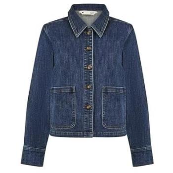 Jacket Yumi bleu, style denim patché