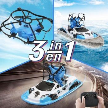 GW123 3-in-1 2.4G Remote Control Amphibious Quadcopter Boat Toy Red/Blue