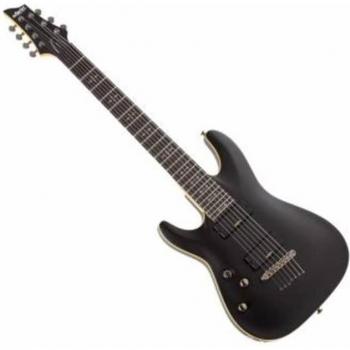 Schecter Demon‑7 String Left Handed 7 String, Aged Black Satin