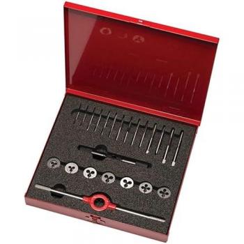 Set completo Dormer HS-2M M2-M6 23 attrezzi per filettare con custodia metallica HSS