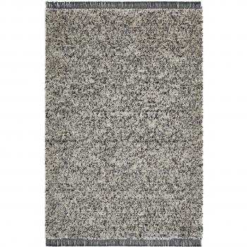 HOMCOM Hochflor Teppich Grau 170 x 120 cm mit Fransen
