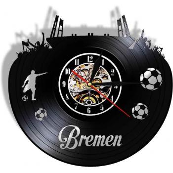 Bremen City Skyline Vinyl Record Wall Clock with LED