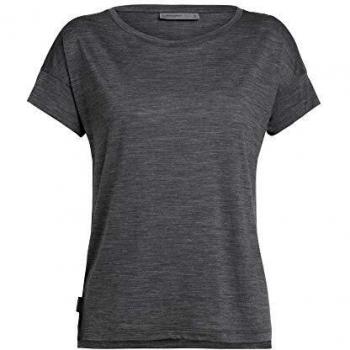 Camiseta de manga corta Icebreaker Via Scoop para mujer, Monzón gris oscuro jaspeado, S