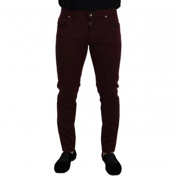Dolce & Gabbana Bordeaux Cotton Stretch GOLD Denim Jeans
