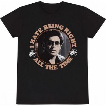 Adult Black T‑Shirt Jurassic Park: Hate Being Right Every Day Unisex