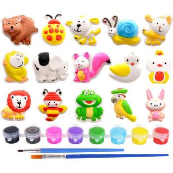 15 PCS Children’s Cartoon Plaster Painting Activity Set