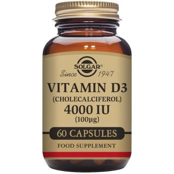 Solgar Vitamin D3 4000 IU Vegetable Capsules 60 Count