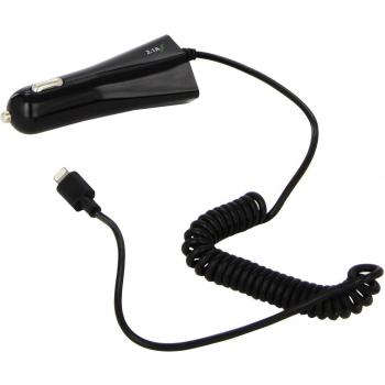 Cargador coche PURO Lightning MFI 2.1A 1.5m negro