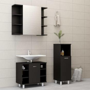 Furniture Limited Prolenta Set Mobili Bagno 3pz Nero