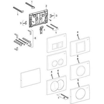 Geberit Delta50, Matt Chrome Two-Button Plate
