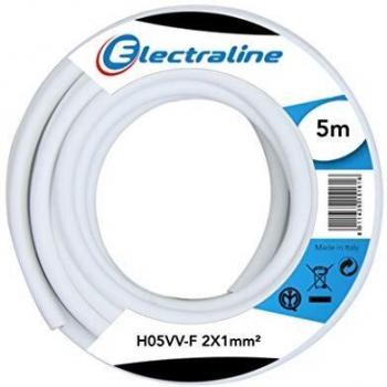 Cavo elettrico H05VV-F 2x1mm 5mt bianco