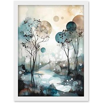 Artery8 Snowy River Autumn Trees – White A4 Watercolor Canvas