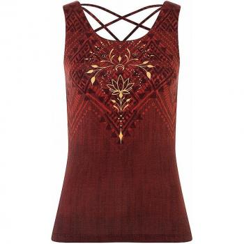 THE SPIRIT OF OM Damen Yogatank Shakti Dunkelrot | XS (Alternative)