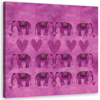 Doek met Indiase Olifanten 30x30 Violet