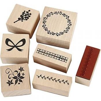Tampons en caoutchouc Nature, 7 assortis