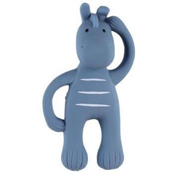 Anneau de dentition et jouet de bain en caoutchouc naturel bleu Paco