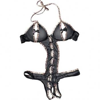 Sexy Petits Fleur Gold Body-Ouvert mit Bügel – Leicht durchsichtig